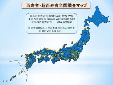 図２　百寿者・超百寿者全国調査マップ